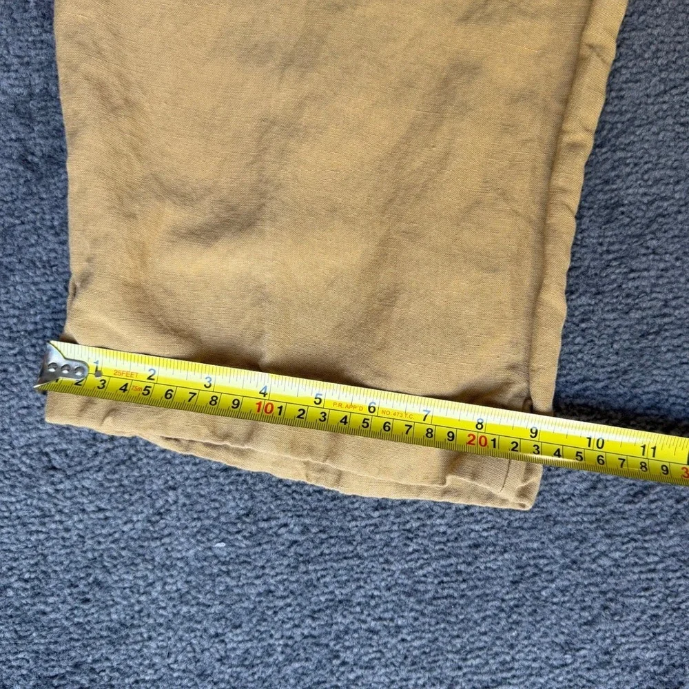 Lane Bryant Designs & Co Mustard Yellow Linen‎ Blend Tapered Pants Plus Size 24